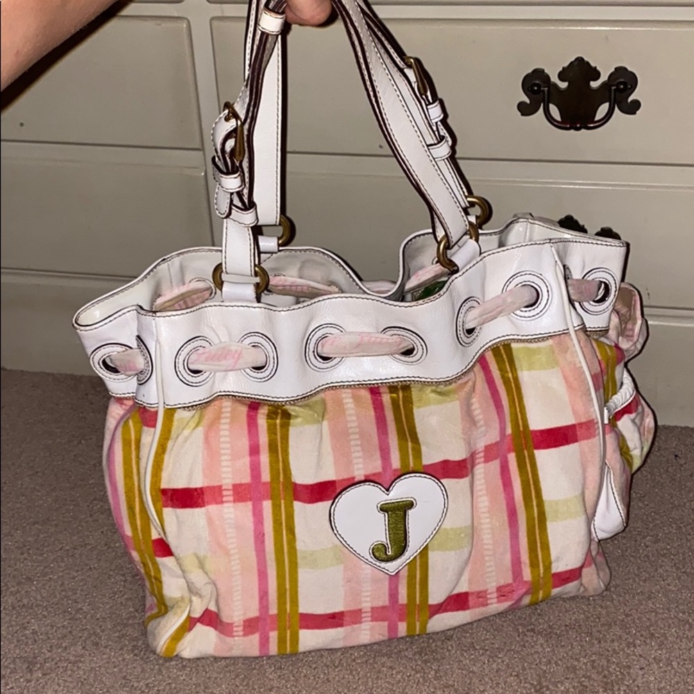 Juicy Couture White and Pink large purse